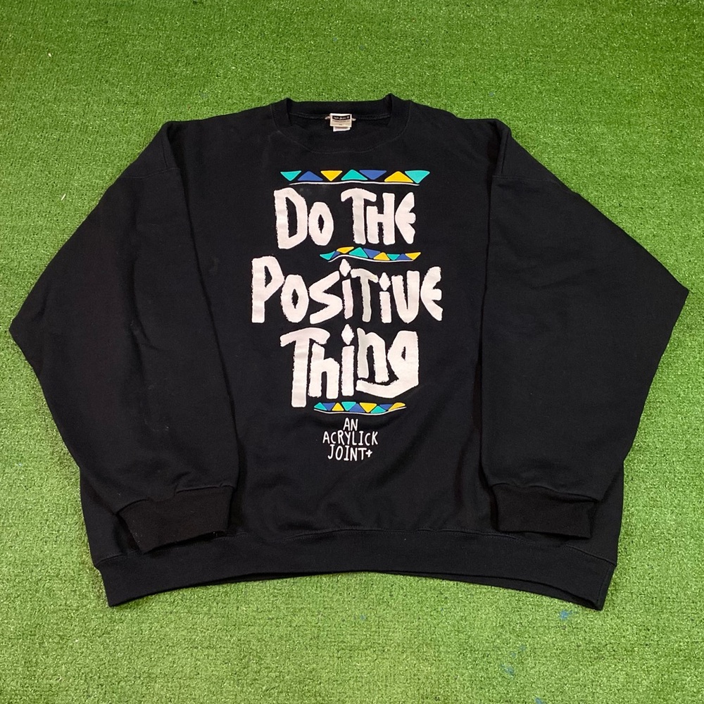 Vintage Y2K Acrylick Crewneck Do The ‘Positive’ Right Thing  2XL Spike Lee Joint